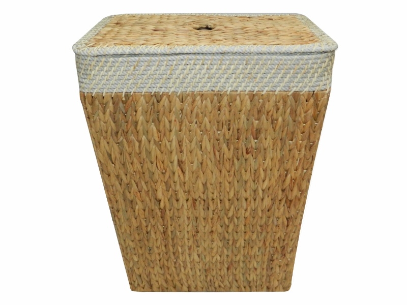 Exquisite Water Hyacinth Laundry Hamper with Rope Rim - Sustainable Home Storage